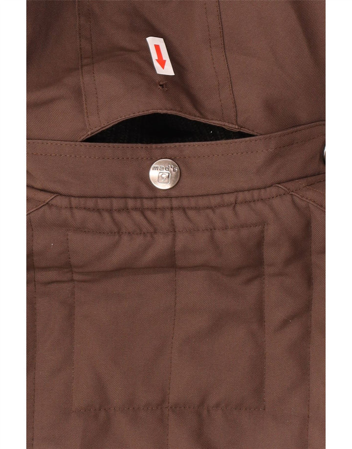 Vintage Mens Hooded Bomber Jacket UK 38 Medium Brown Colourblock Polyester