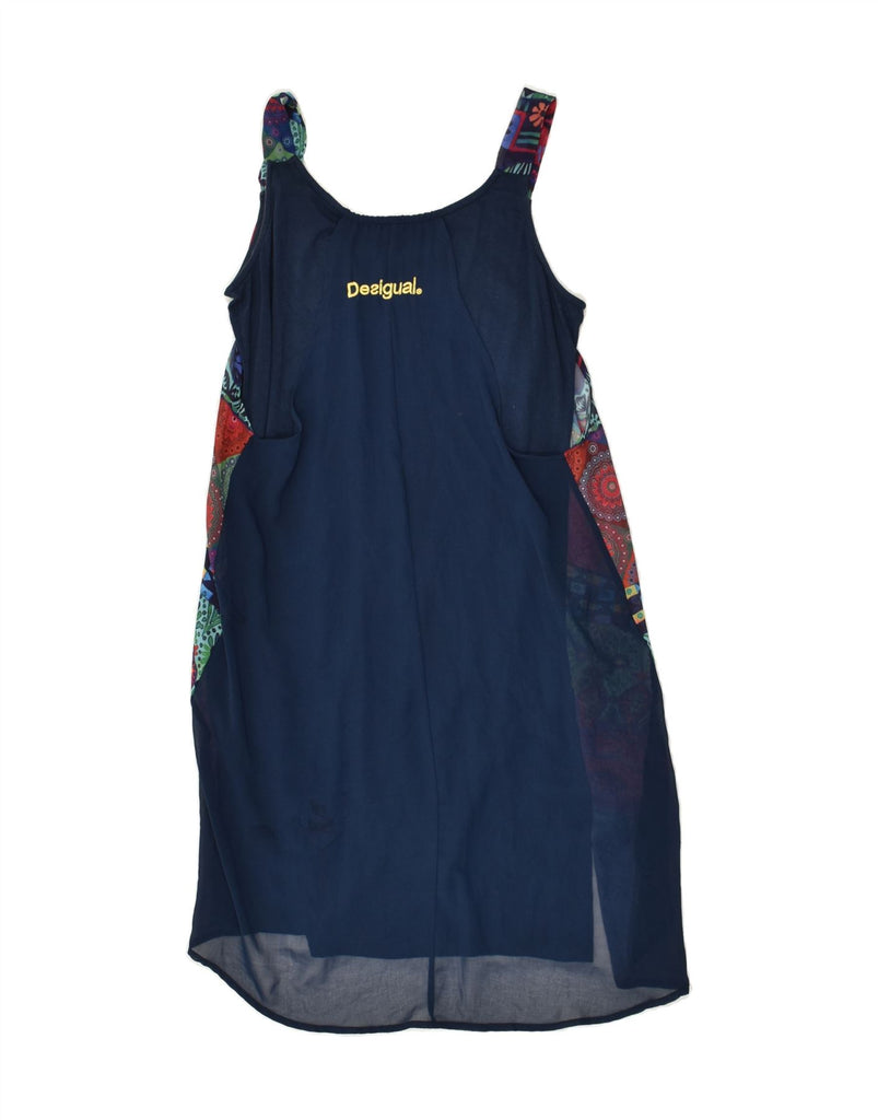 DESIGUAL Womens Sleeveless Sundress EU 38 Medium Navy Blue Patchwork | Vintage Desigual | Thrift | Second-Hand Desigual | Used Clothing | Messina Hembry 