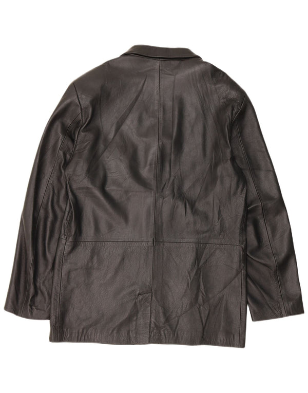 Vintage Mens Leather Jacket IT 52 XL Black