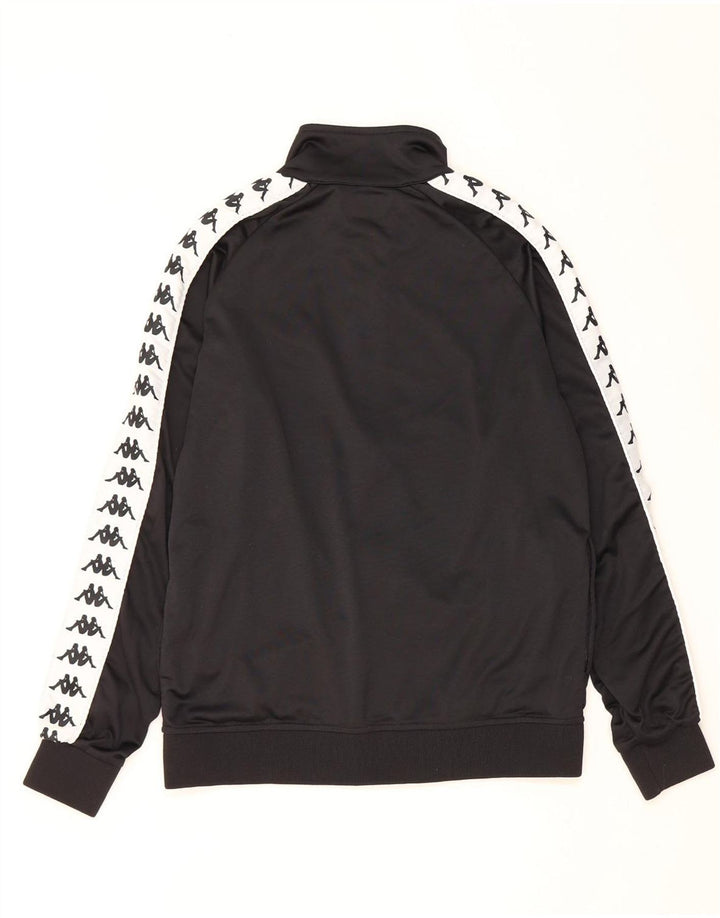 Kappa Womens Graphic Tracksuit Top Jacket UK 14 Medium Black Colourblock
