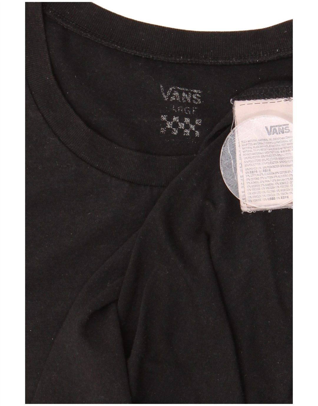 Vans Womens Graphic T-Shirt Top UK 16 Large Black Polyester