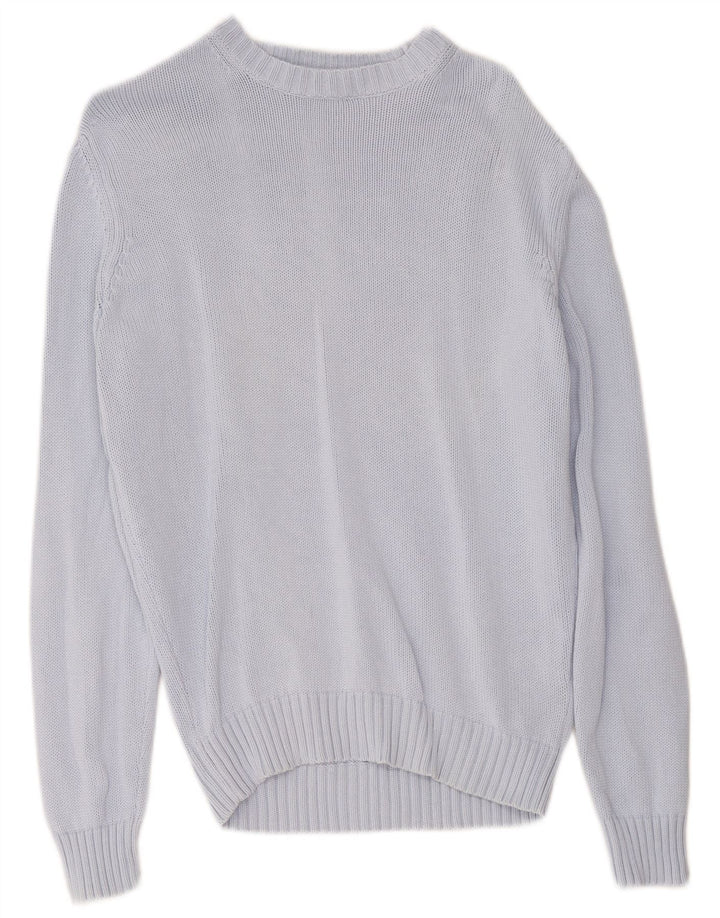 Zara Mens Crew Neck Jumper Sweater Medium Blue Cotton