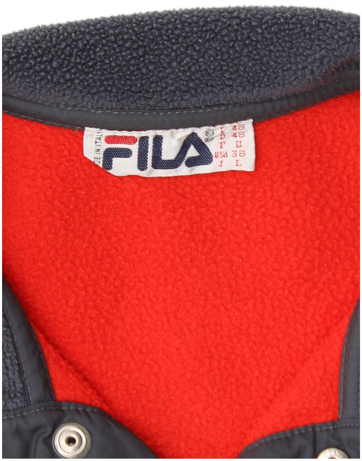 Fila Mens Button Neck Fleece Jumper IT 48 Medium Red