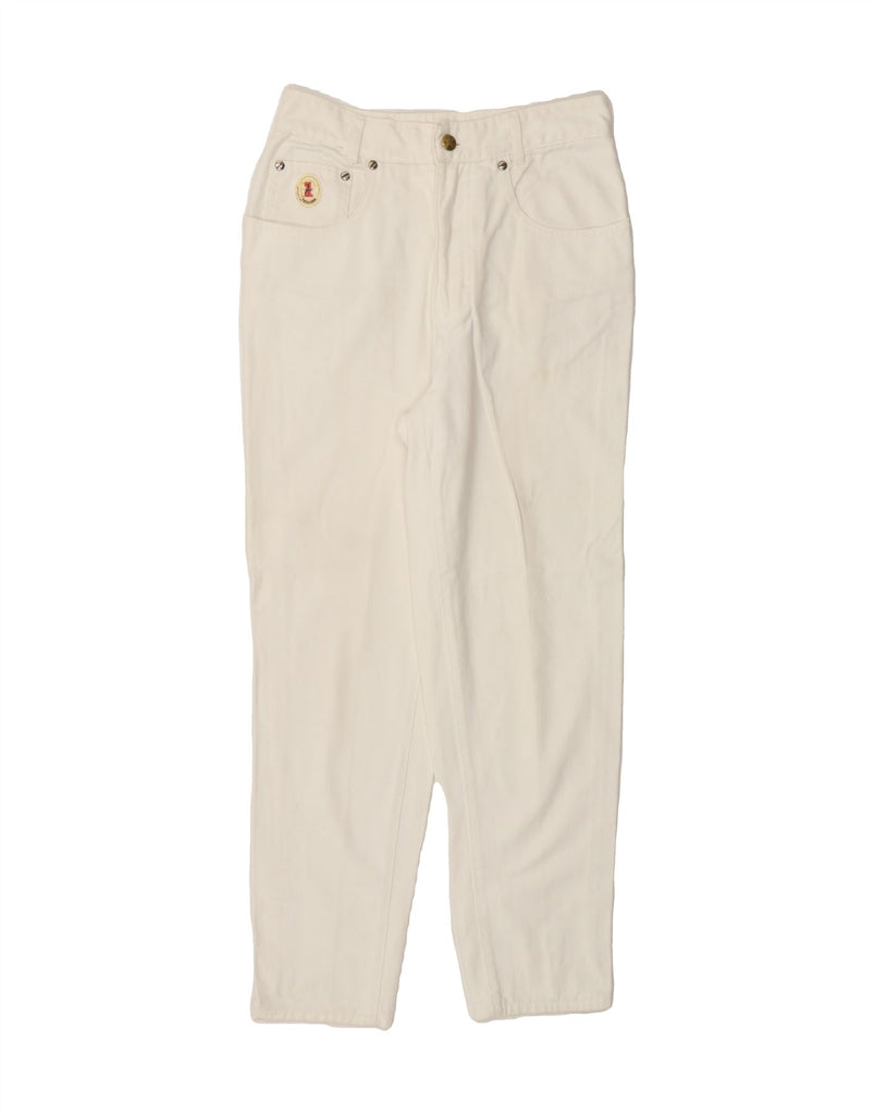TRUSSARDI Womens Tapered Jeans W29 L26 White Cotton Vintage Trussardi and Second-Hand Trussardi from Messina Hembry 