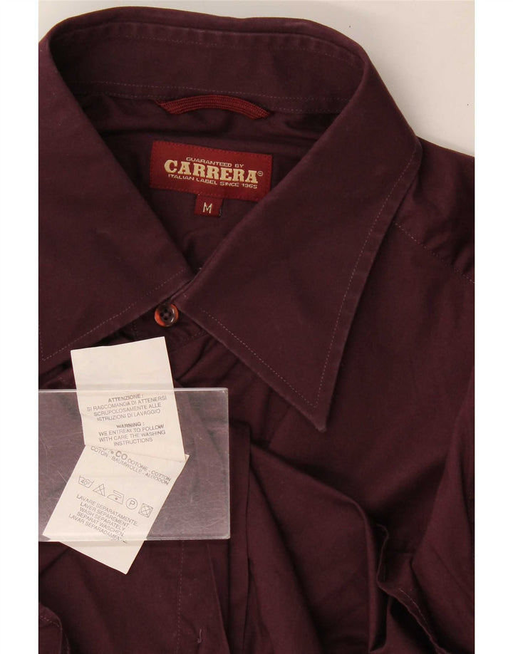 Carrera Mens Shirt Medium Burgundy Cotton