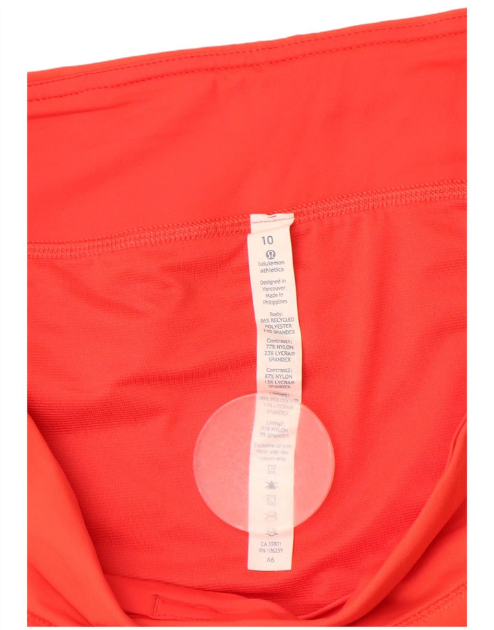 Lululemon Womens Sport Shorts US 10 Large Orange Polyester
