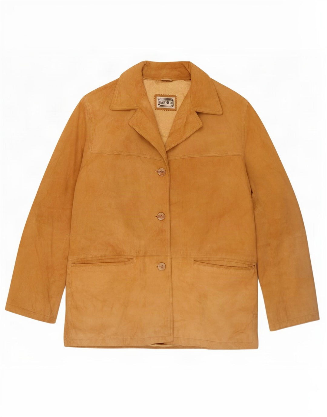 Vintage Womens Suede Jacket IT 46 Large Brown Leather