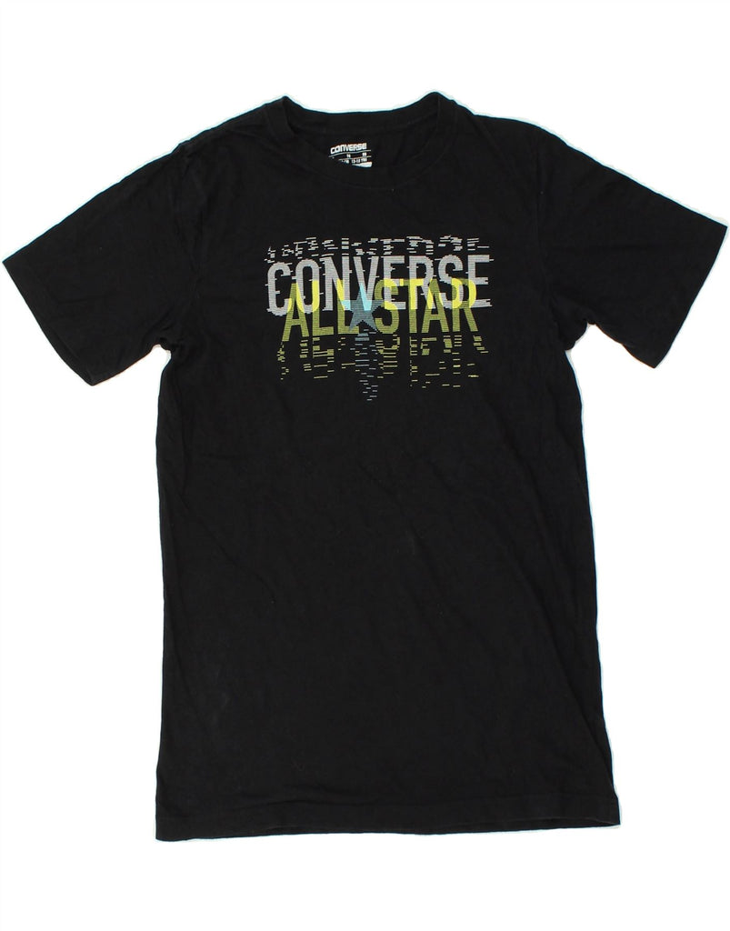 CONVERSE Boys Graphic T-Shirt Top 13-14 Years XL Black Cotton | Vintage Converse | Thrift | Second-Hand Converse | Used Clothing | Messina Hembry 