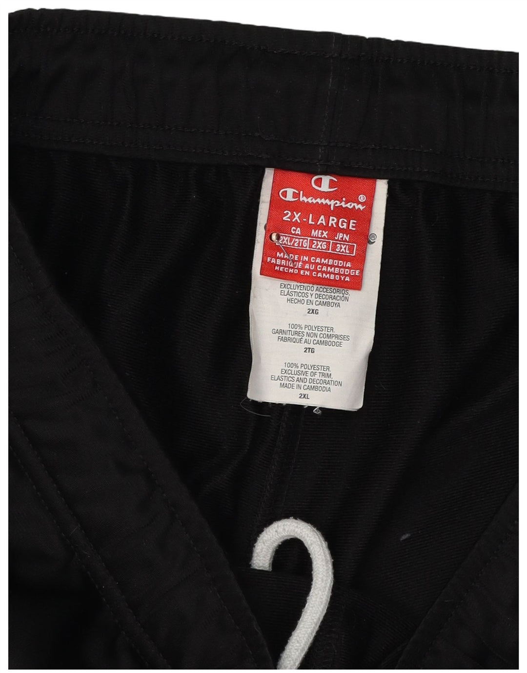 CHAMPION Mens Tracksuit Trousers 2XL  Black Polyester
