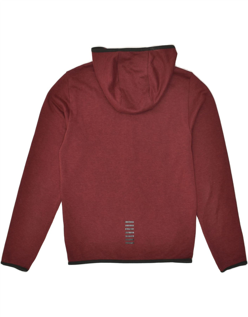 EMPORIO ARMANI Mens Zip Hoodie Sweater XS Maroon Cotton | Vintage Emporio Armani | Thrift | Second-Hand Emporio Armani | Used Clothing | Messina Hembry 