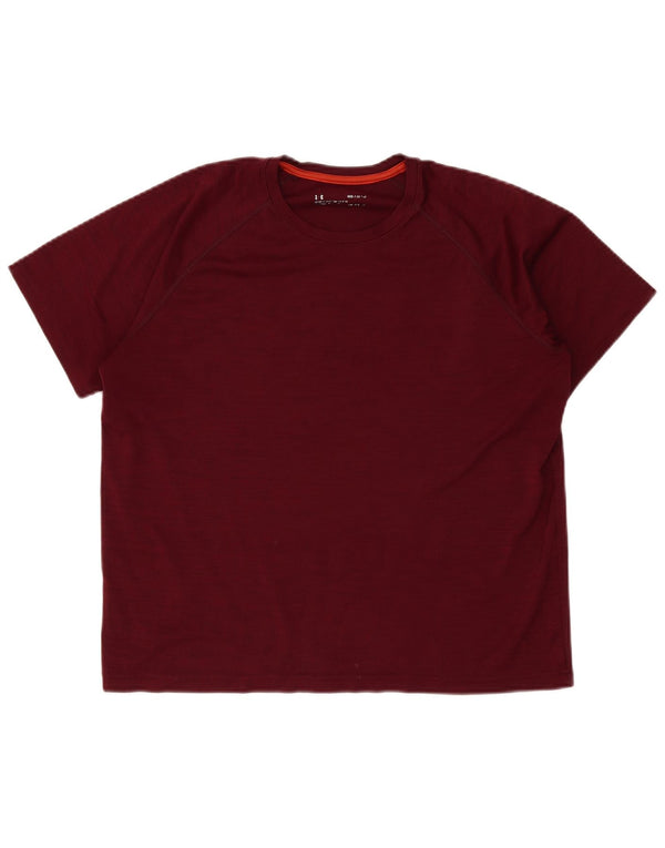 Under Armour Mens Heat Gear T-Shirt Top Medium Burgundy