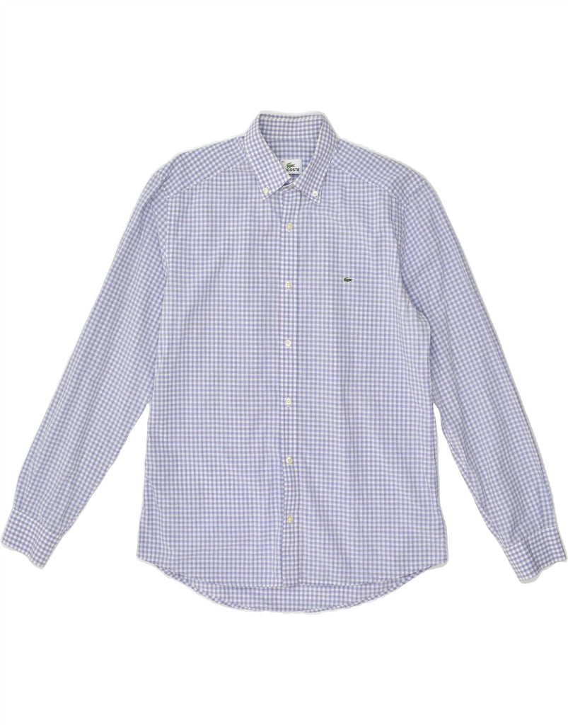 LACOSTE Mens Shirt Size 40 Medium Blue Gingham Cotton | Vintage Lacoste | Thrift | Second-Hand Lacoste | Used Clothing | Messina Hembry 