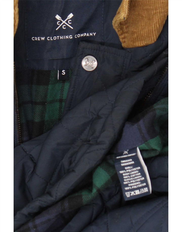 Crew Clothing Mens Quilted Jacket UK 36 Small Navy Blue Polyester