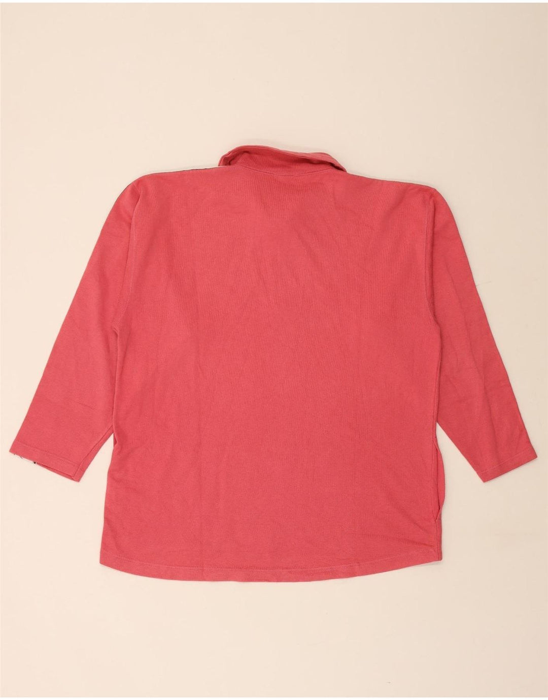 ASICS Mens Graphic Zip Neck Sweatshirt Jumper Large Pink Cotton