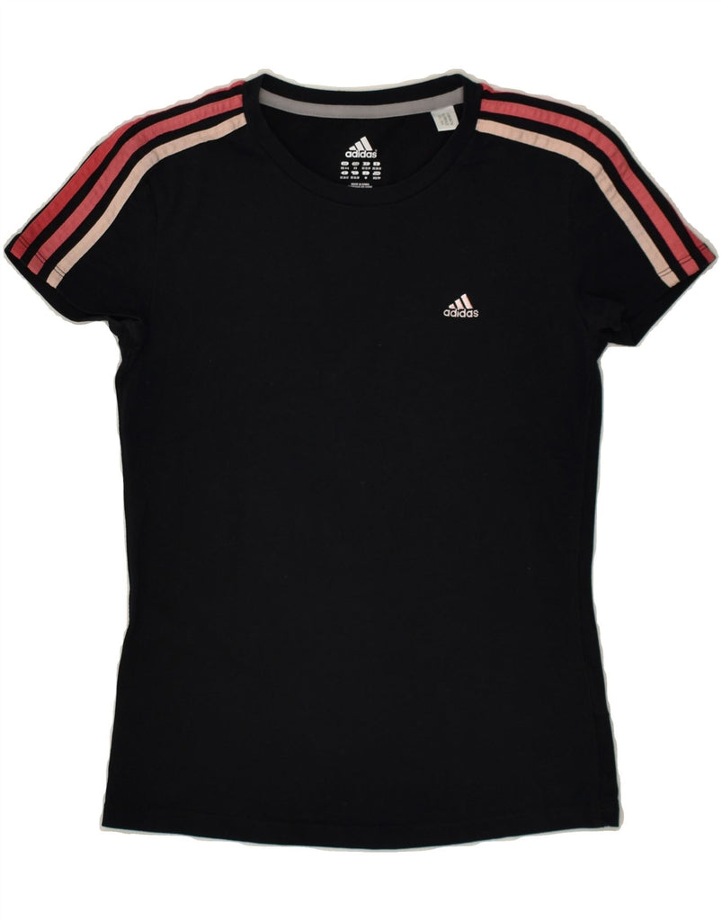 ADIDAS Womens T-Shirt Top UK 4/6 XS Black Cotton | Vintage Adidas | Thrift | Second-Hand Adidas | Used Clothing | Messina Hembry 