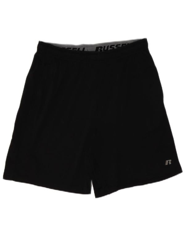 RUSSELL ATHLETIC Mens Dri-Power Sport Shorts Medium Black Polyester