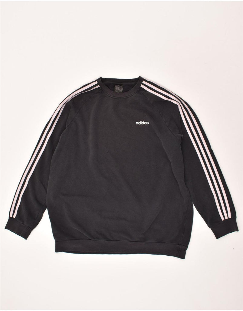 ADIDAS Womens Sweatshirt Jumper UK 20/22 XL Black Cotton | Vintage Adidas | Thrift | Second-Hand Adidas | Used Clothing | Messina Hembry 