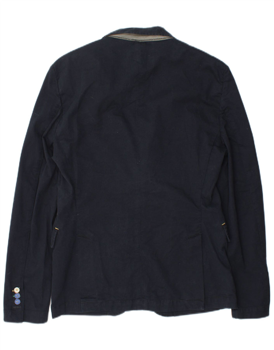 Zara Mens 2 Button Blazer Jacket UK 38 Medium Navy Blue