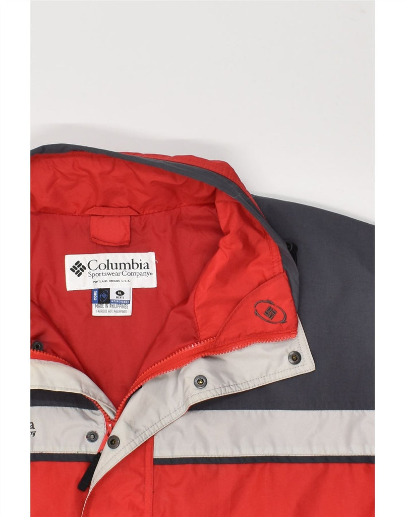 COLUMBIA Mens Windbreaker Jacket UK 42 XL Red Colourblock Nylon | Vintage Columbia | Thrift | Second-Hand Columbia | Used Clothing | Messina Hembry 