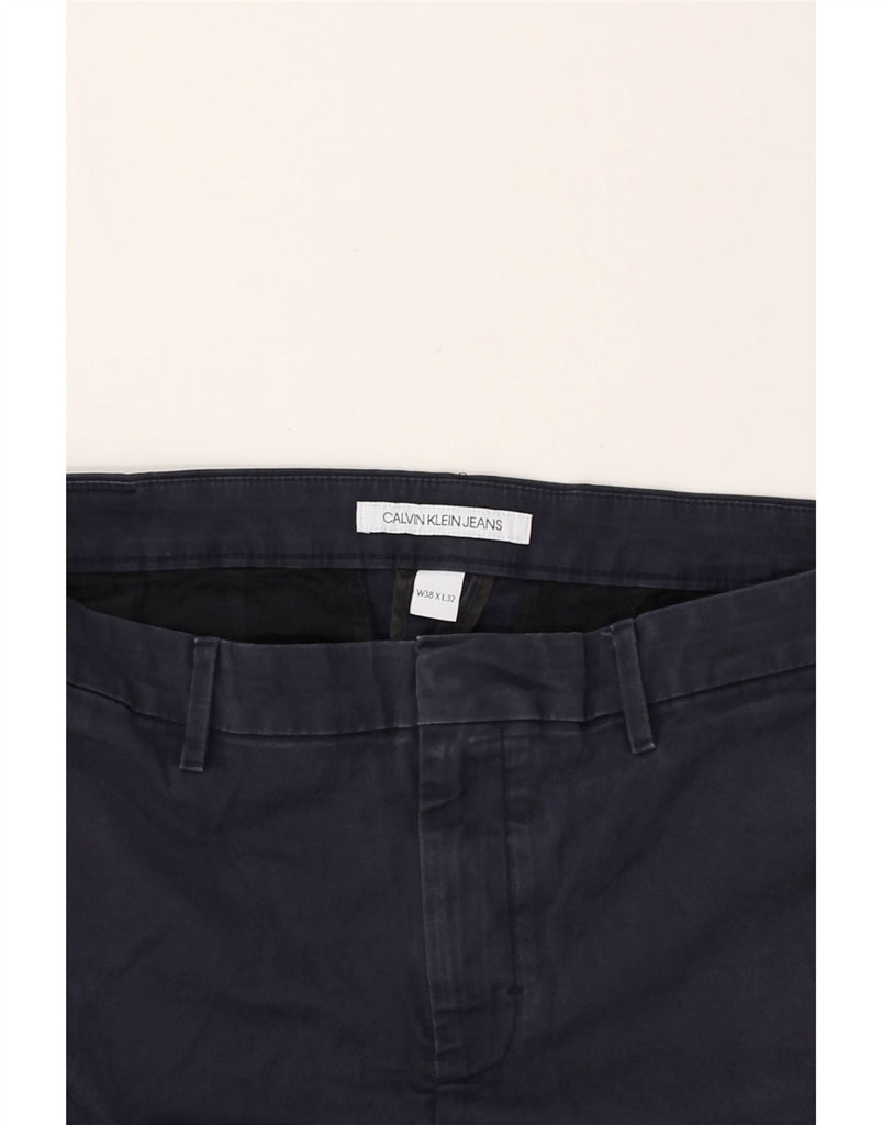 CALVIN KLEIN Mens Slim Chino Trousers W38 L32 Navy Blue Cotton | Vintage Calvin Klein | Thrift | Second-Hand Calvin Klein | Used Clothing | Messina Hembry 