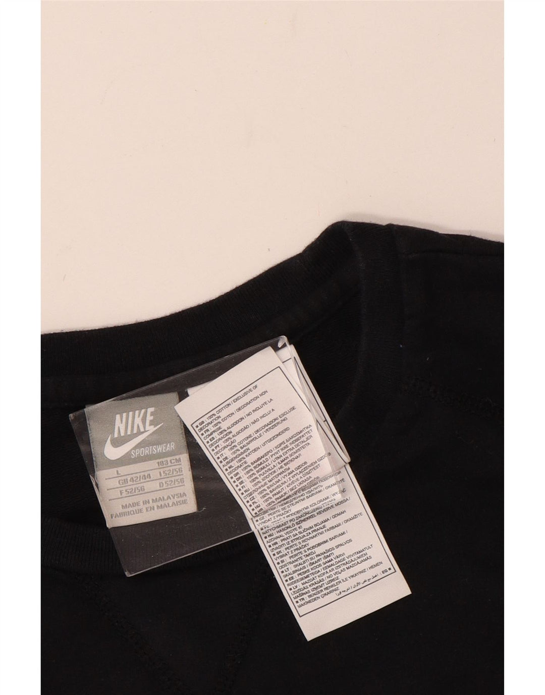 NIKE Mens Graphic Sweatshirt Jumper UK 42/44 Large Black Cotton