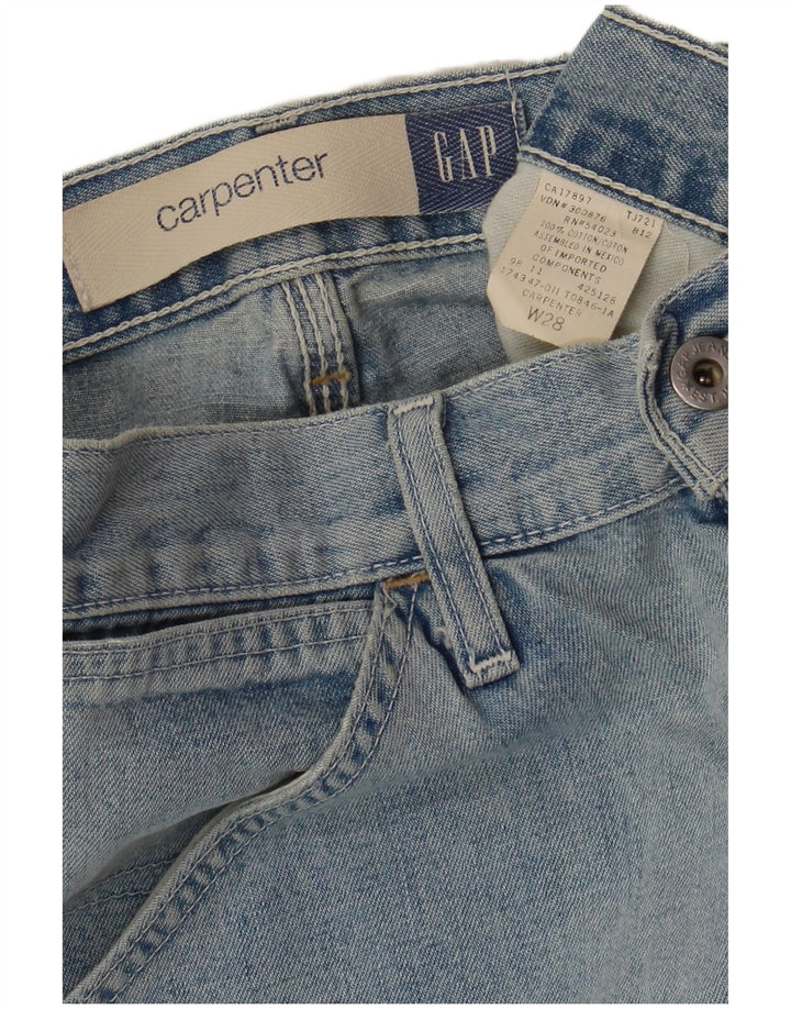 GAP Mens Carpenter Cargo Denim Shorts W28 Small Blue Cotton