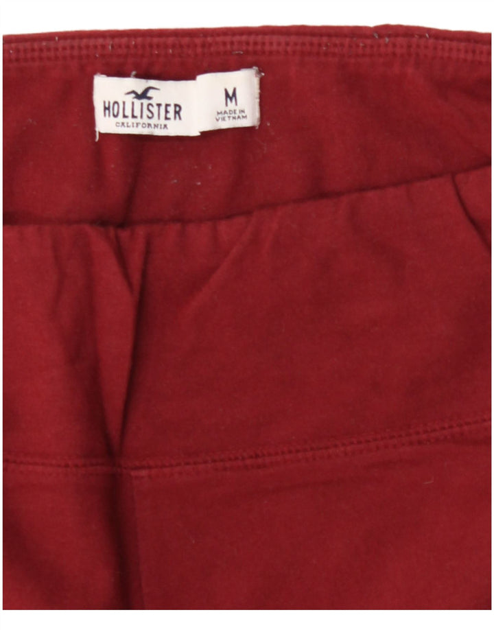 HOLLISTER Womens Graphic Leggings UK 12 Medium Burgundy