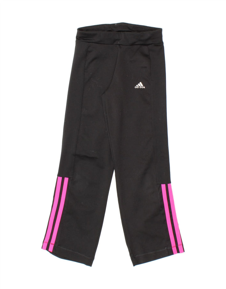 ADIDAS Girls Climalite Tracksuit Trousers 5-6 Years Black Polyester Vintage Adidas and Second-Hand Adidas from Messina Hembry 