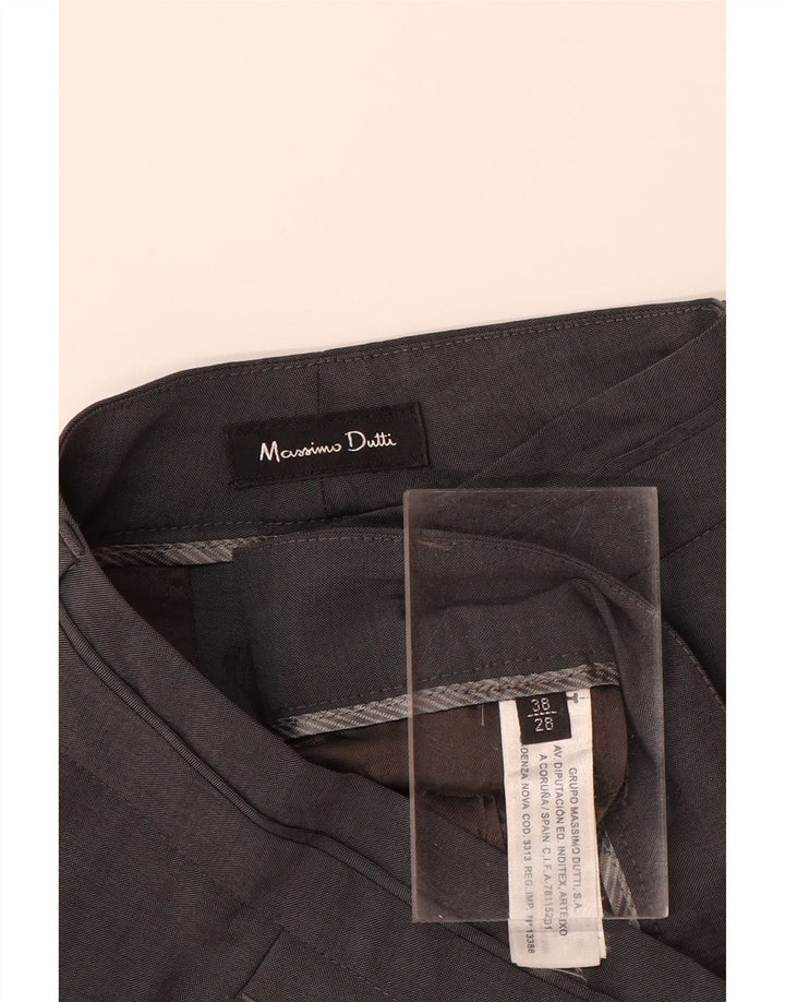 MASSIMO DUTTI Womens Straight Suit Trousers EU 38 Small W28 L33 Grey Wool