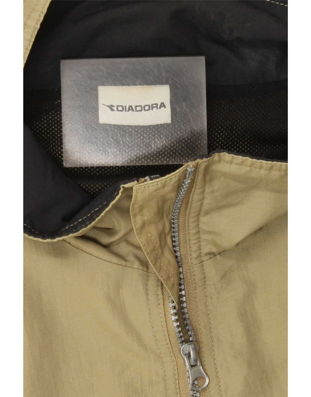 Diadora Mens Hooded Rain Jacket UK 44 2XL Khaki