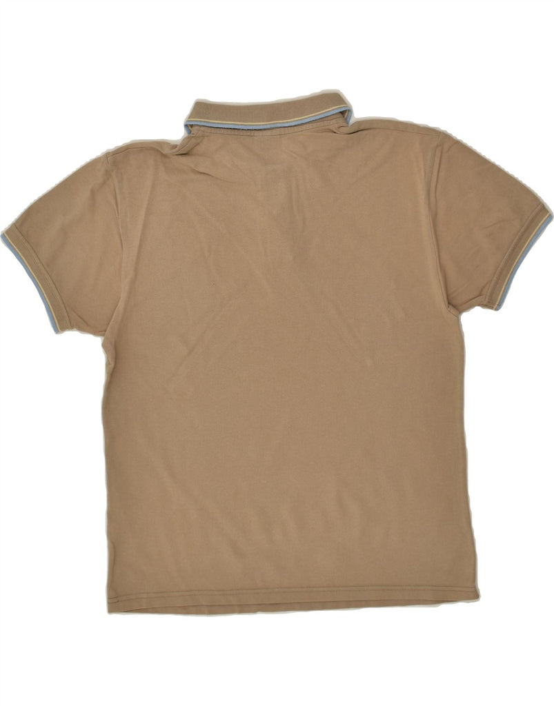 ASICS Mens Polo Shirt Large Beige Cotton | Vintage Asics | Thrift | Second-Hand Asics | Used Clothing | Messina Hembry 
