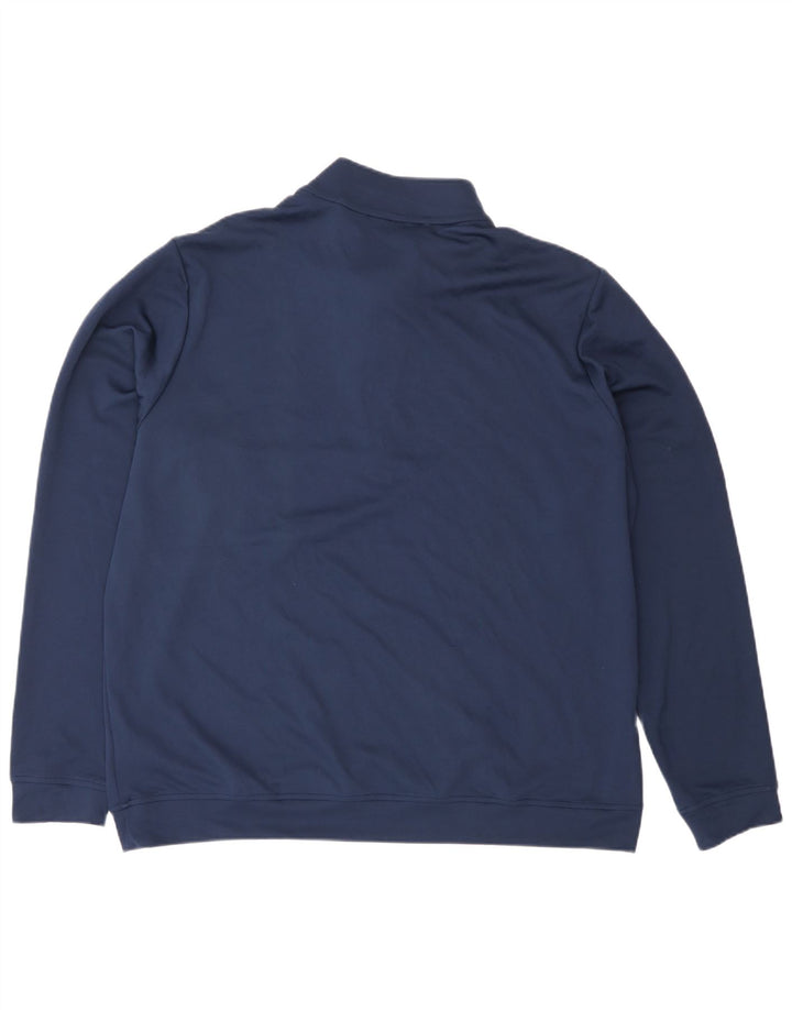 Adidas Mens Zip Neck Sweatshirt Jumper XL Navy Blue Polyester