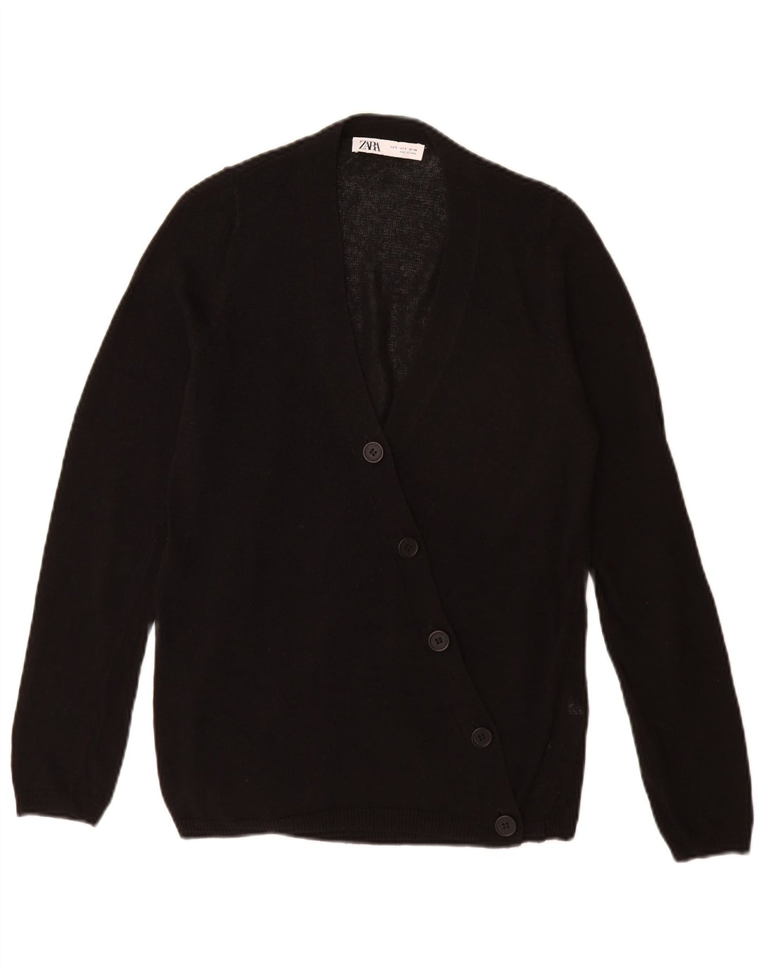 Zara Womens Cardigan Sweater UK 10 Small Black Acrylic
