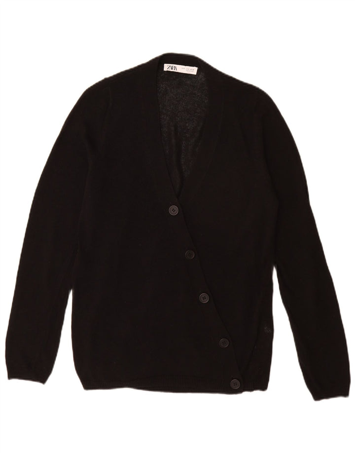 Zara Womens Cardigan Sweater UK 10 Small Black Acrylic