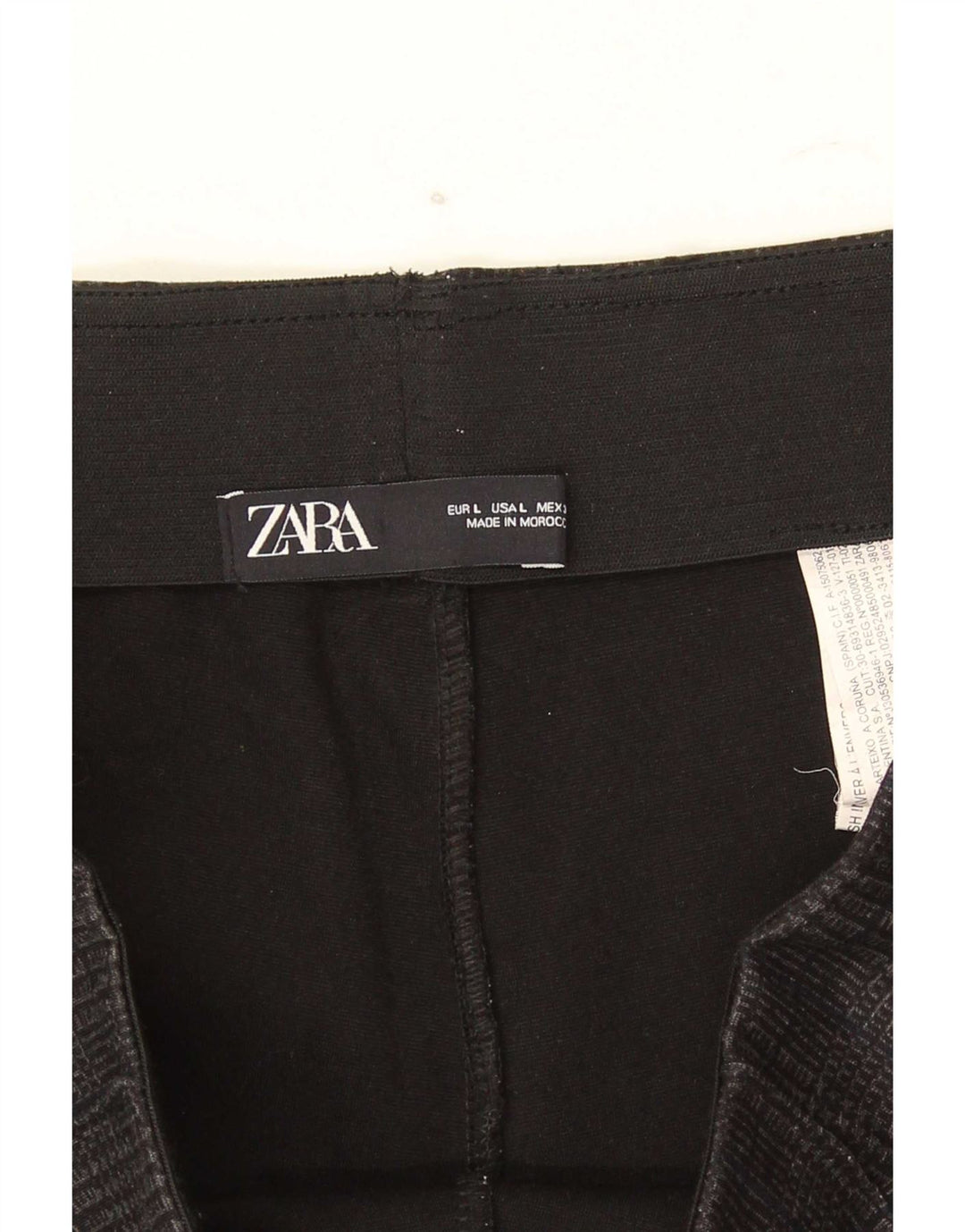 Zara Womens Slim Cropped Trousers Large W32 L26 Grey Houndstooth Polyester