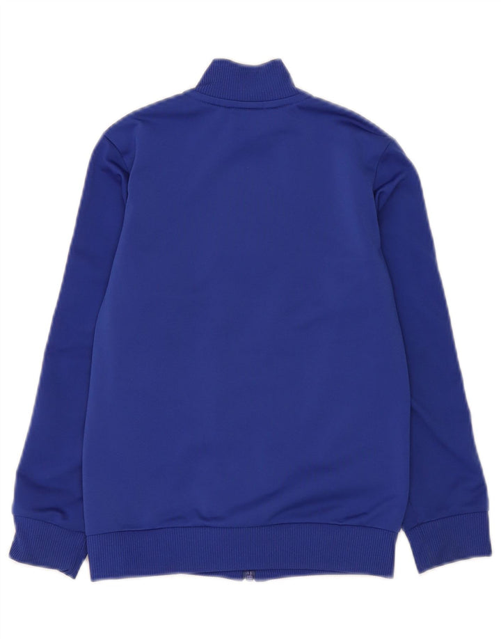 Adidas Boys Tracksuit Top Jacket 7-8 Years Blue Colourblock Polyester