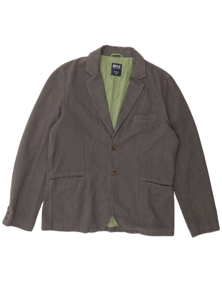 Rifle Mens 2 Button Blazer Jacket UK 44 2XL Grey Cotton