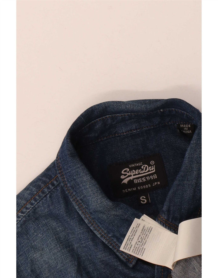 Superdry Mens Denim Shirt Small Blue Cotton