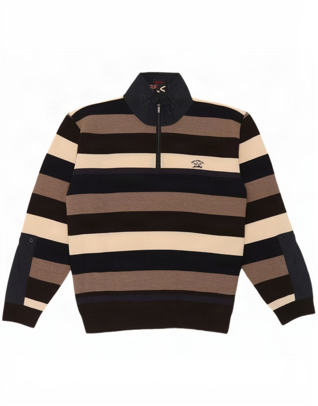 Paul & Shark Mens Zip Neck Jumper Sweater XL Multicoloured Striped