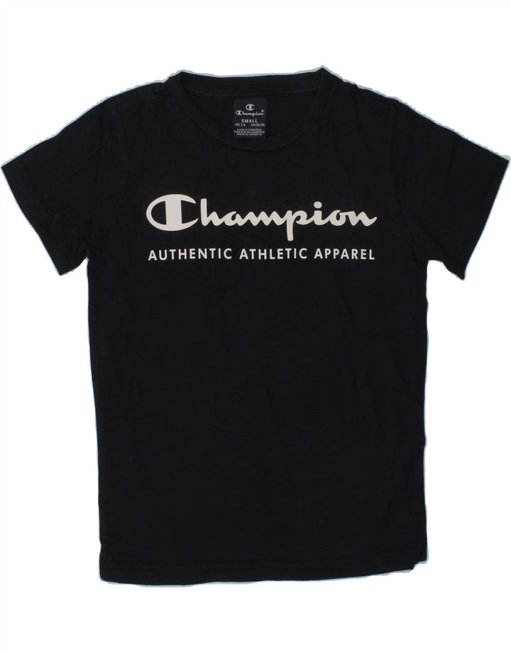 CHAMPION Boys Graphic T-Shirt Top 7-8 Years Small Navy Blue Cotton | Vintage Champion | Thrift | Second-Hand Champion | Used Clothing | Messina Hembry 