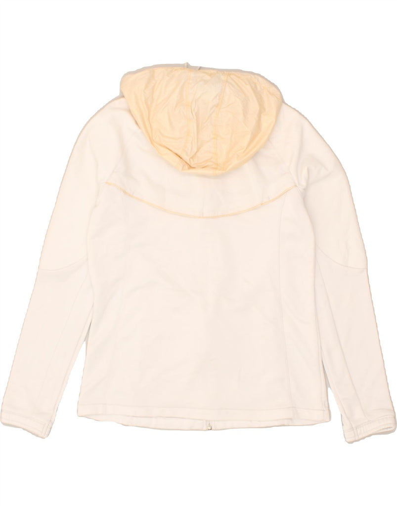 ADIDAS Womens Zip Hoodie Sweater UK 12/14 Medium White Colourblock | Vintage Adidas | Thrift | Second-Hand Adidas | Used Clothing | Messina Hembry 
