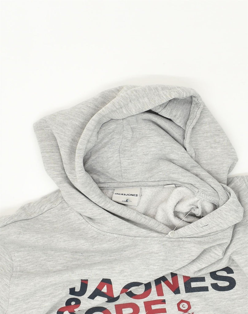 JACK & JONES Mens Graphic Hoodie Jumper Large Grey Polyester | Vintage Jack & Jones | Thrift | Second-Hand Jack & Jones | Used Clothing | Messina Hembry 