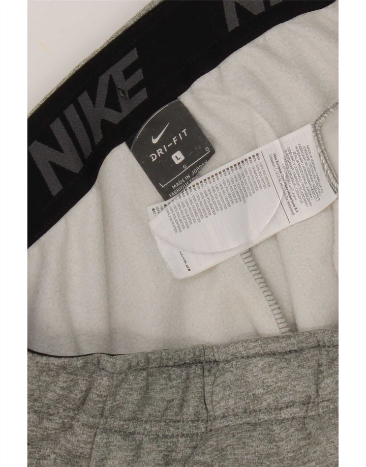 Nike Mens Dri Fit Tracksuit Trousers Joggers Large Grey Polyester