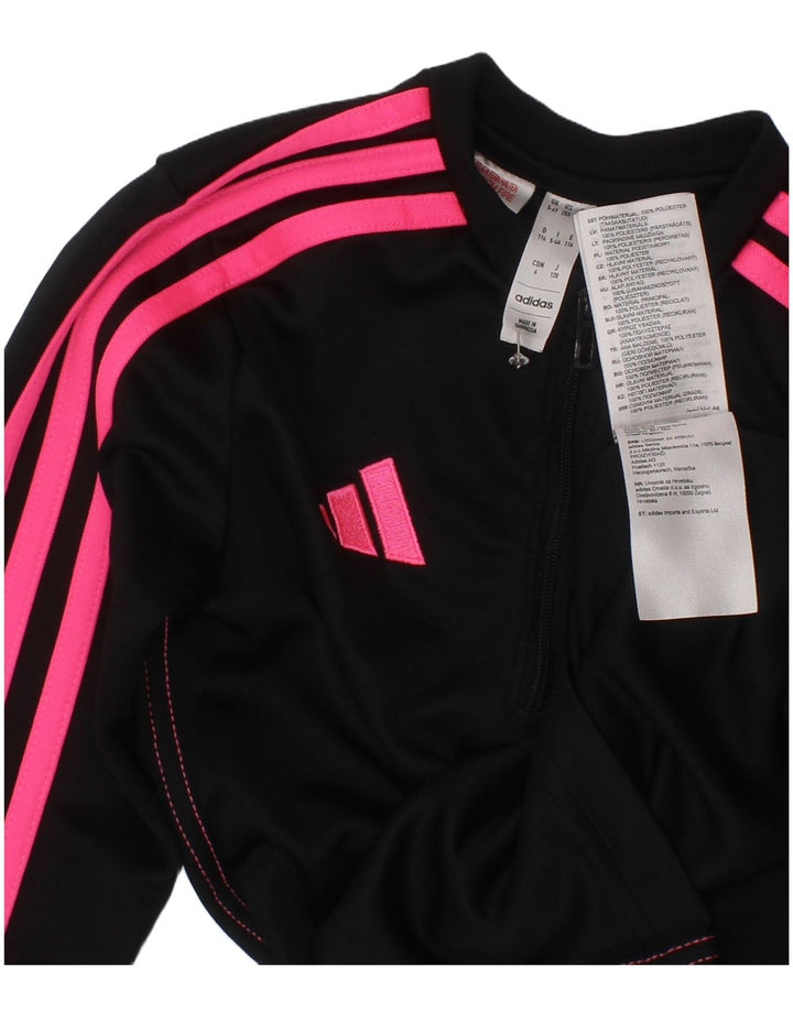 Adidas Girls Aeroready Zip Neck Pullover Tracksuit Top 5-6 Years Black