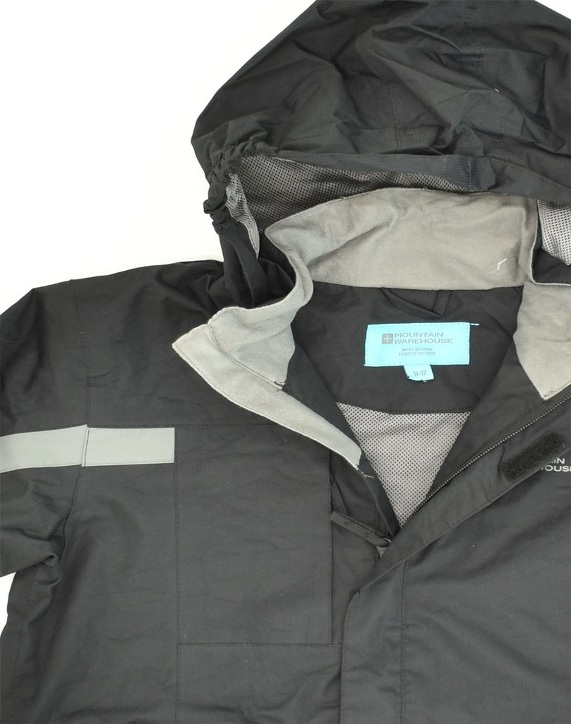 MOUNTAIN WAREHOUSE Boys Hooded Rain Jacket 11-12 Years Grey Polyester | Vintage Mountain Warehouse | Thrift | Second-Hand Mountain Warehouse | Used Clothing | Messina Hembry 