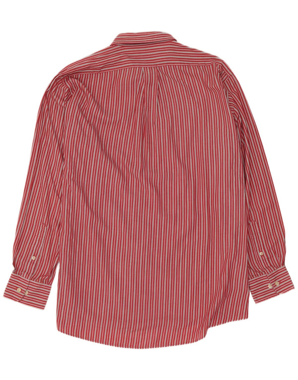 Chaps Mens Shirt Size 16 1/2 Large Red Striped Cotton