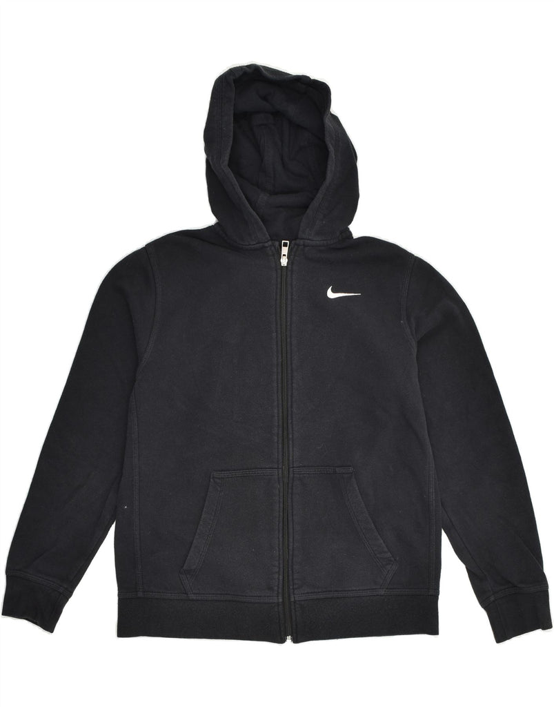 NIKE Boys Zip Hoodie Sweater 13-14 Years XL Black Cotton | Vintage Nike | Thrift | Second-Hand Nike | Used Clothing | Messina Hembry 