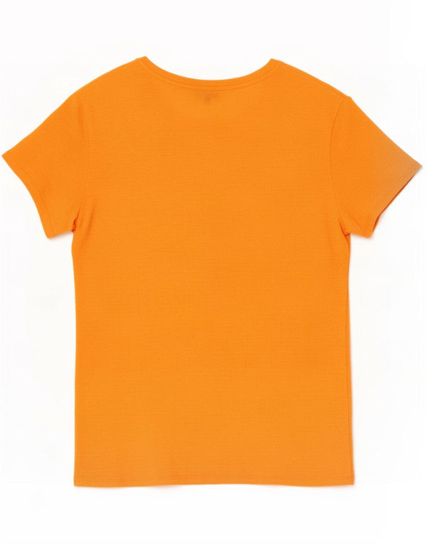 Massimo Dutti Womens T-Shirt Top UK 14 Medium Orange