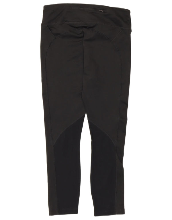 Nike Womens Dri Fit Crop Leggings UK 12 Medium Black Polyester