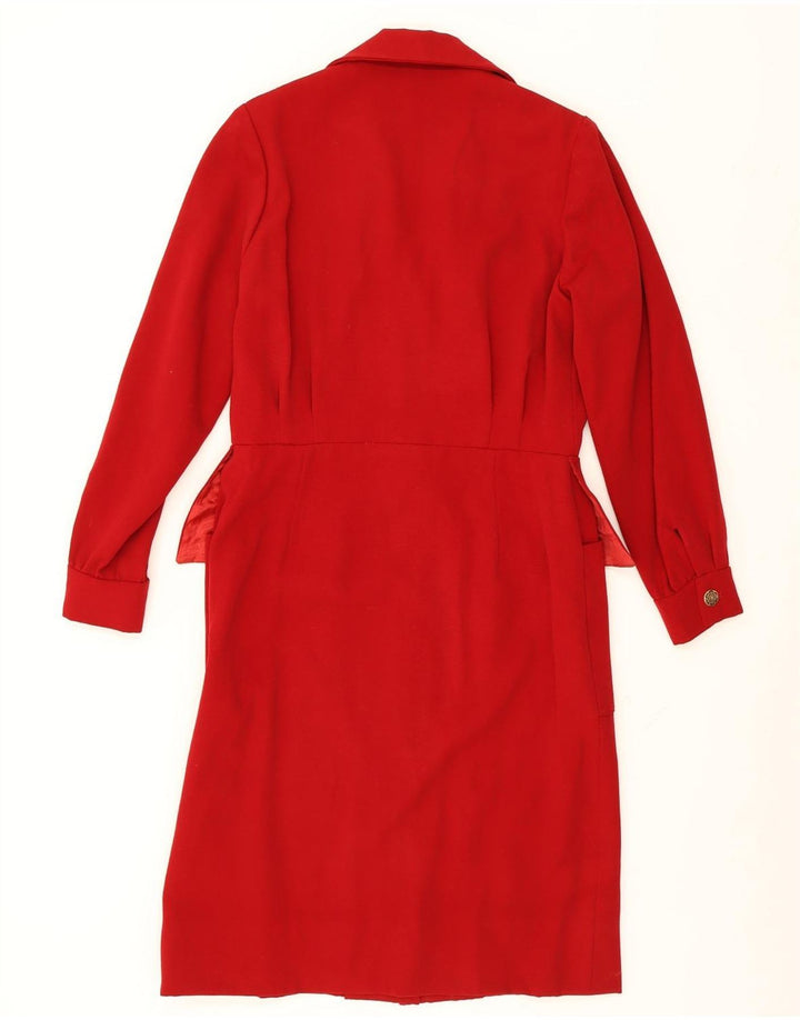 VINTAGE Womens Shirt Dress UK 16 Large Red Vintage Vintage and Second-Hand Vintage from Messina Hembry 